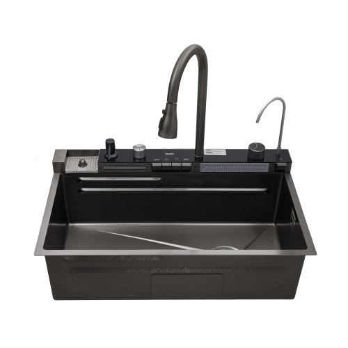 Кухонная мойка Kroner KRP Schwarze - SET7546ARTHM PVD (3.0/0.8 мм)