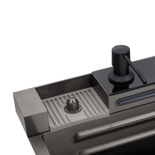 Кухонная мойка Kroner KRP Schwarze - SET7546ARTHM PVD (3.0/0.8 мм)