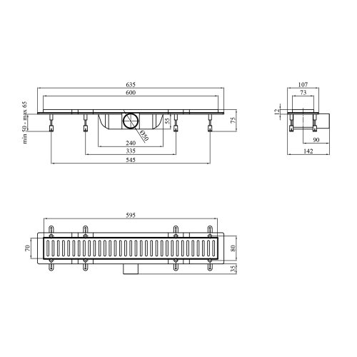 Трап линейный Kroner KRP Harz SCH60 Sektion Schwarz