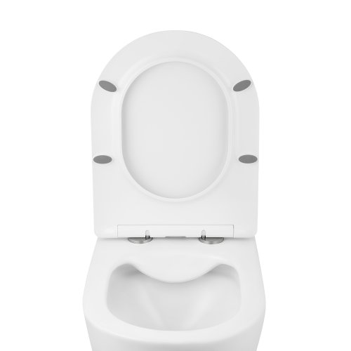 Унитаз подвесной безобедочный Kroner Harz WHI523632 RIMLESS с сиденьем (KH523632WHIR)