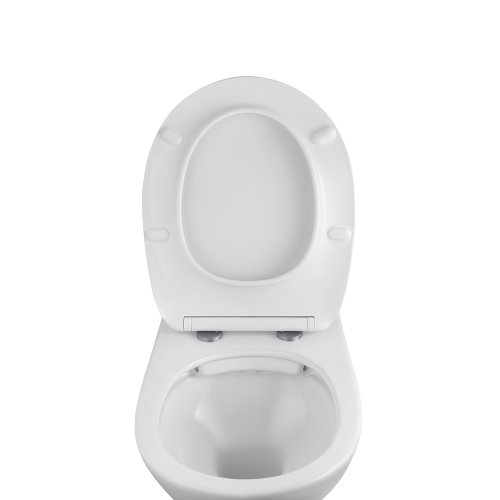 Унитаз подвесной безобедочный Kroner Oker WHI533536 RIMLESS с сиденьем (KO533536WHIR)