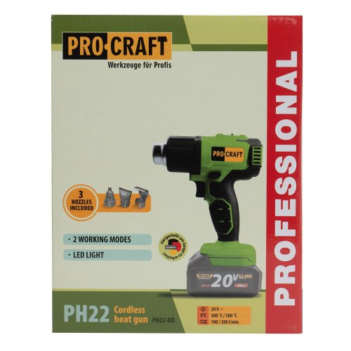 Аккумуляторный фен промышленный Procraft PH22 (без акб и зп)
