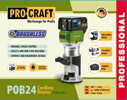 Аккумуляторный фрезер Procraft POB24 (с 1 АКБ и ЗУ)
