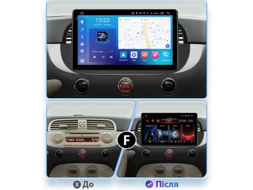 Штатная магнитола FORS.auto FS 2 PRO для Fiat 500 (2+32Gb, 9", black) 2007-2015