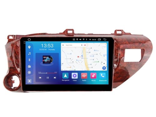 Штатная магнитола FORS.auto FS 4 MAX для Toyota Revo/Hilux (4+32Gb, 10", wooden) 2016-2019