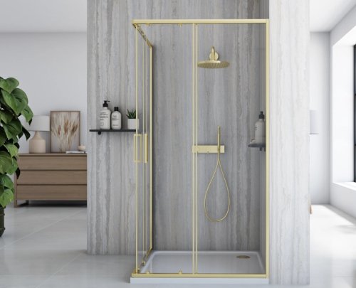 Душова кабіна REA CITY 80х100 BRUSHED GOLD