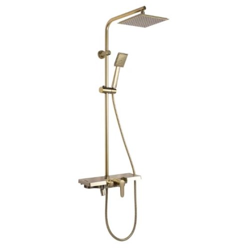 Душевой гарнитур REA BRAVO BRUSHED GOLD матовое золото с изливом *