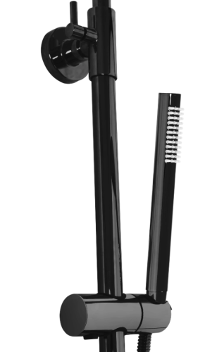 Душевой гарнитур REA LUNGO BLACK GLOSSY с термостатом и изливом