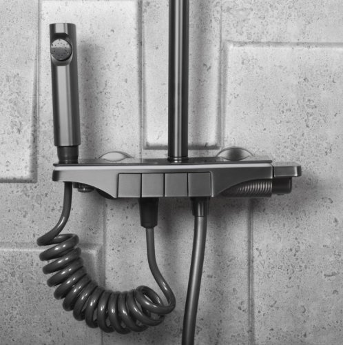 Душевой гарнитур REA SAVIO LED TYTAN графит с термостатом