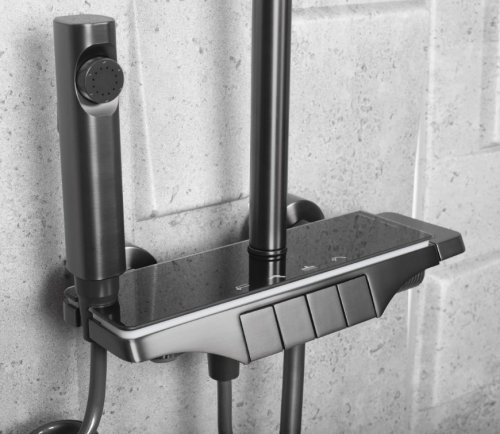 Душевой гарнитур REA SAVIO LED TYTAN графит с термостатом