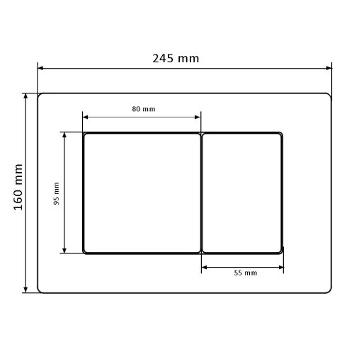Кнопка змиву для встановлення VBI ELBA X BLACK