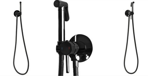 Набор гигиенического душа REA LOOP BLACK GLOSSY черный *