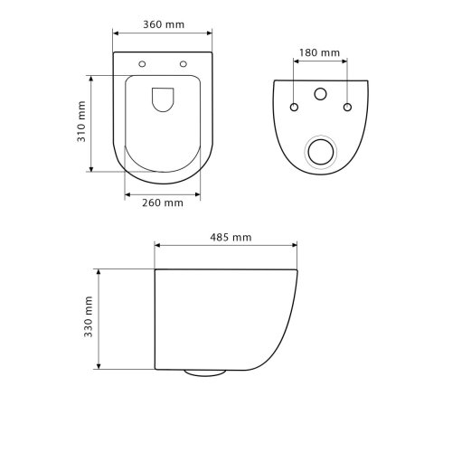 Подвесной унитаз VBI VULCANO BLACK GLOSSY