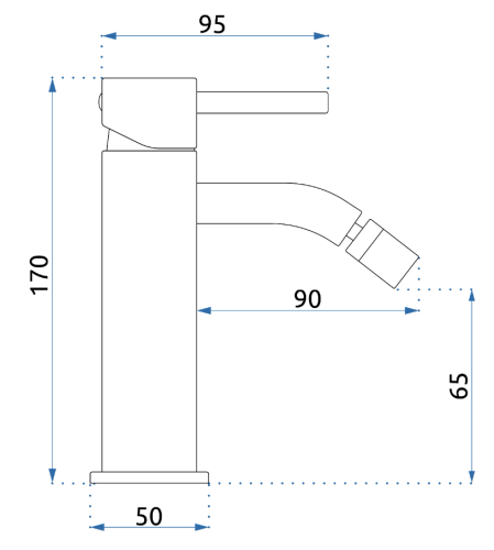 Смеситель для биде REA LUNGO BRUSHED COPPER