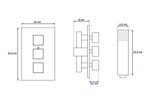 Смеситель для ванны и душа REA BRITO CHROME с термостатом + BOX скрытого монтажа