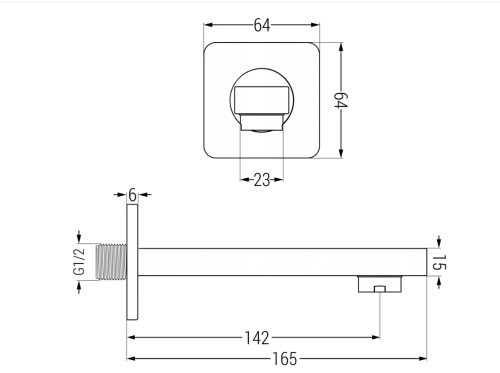 Смеситель для ванны и душа REA BRITO CHROME с термостатом + BOX скрытого монтажа