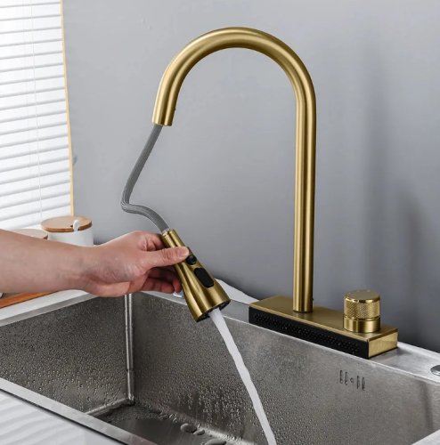 Змішувач для кухні REA CONOR BRUSHED GOLD матове золото