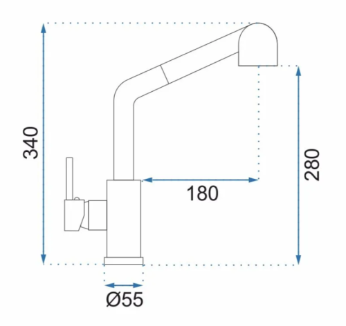 Смеситель для кухни REA TROY BLACK черный *