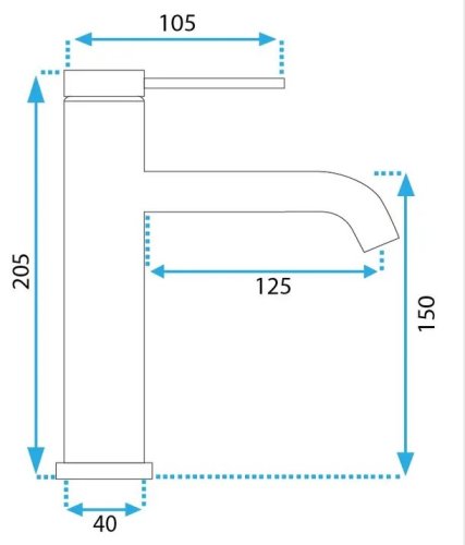 Смеситель для раковины (умывальника) REA CLIF TYTAN графит низкий