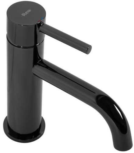 Смеситель для раковины (умывальника) REA LUNGO BLACK GLOSSY черный низкий *
