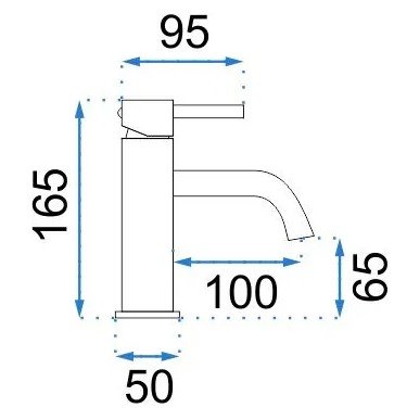 Смеситель для раковины (умывальника) REA LUNGO BLACK GLOSSY черный низкий *