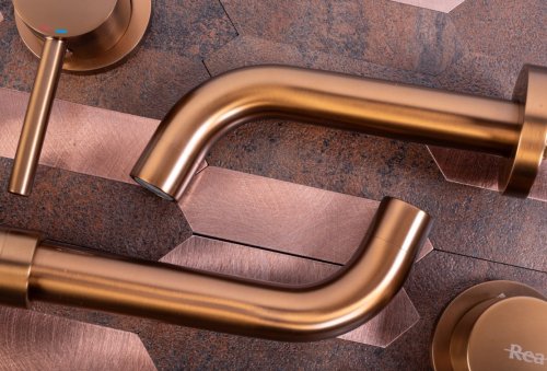 Змішувач для раковини (умивальника) REA LUNGO BRUSHED COPPER + BOX прихованого монтажу