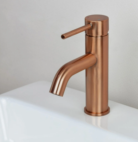 Змішувач для раковини (умивальника) REA LUNGO BRUSHED COPPER низький