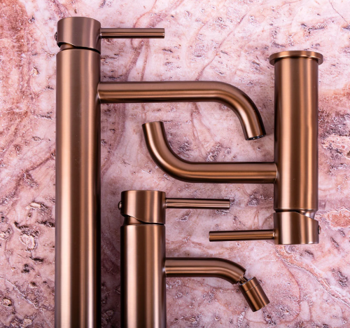 Змішувач для раковини (умивальника) REA LUNGO BRUSHED COPPER низький