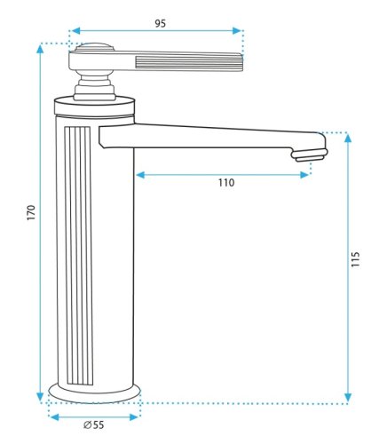 Смеситель для раковины (умывальника) REA MONACO CHROME низкий