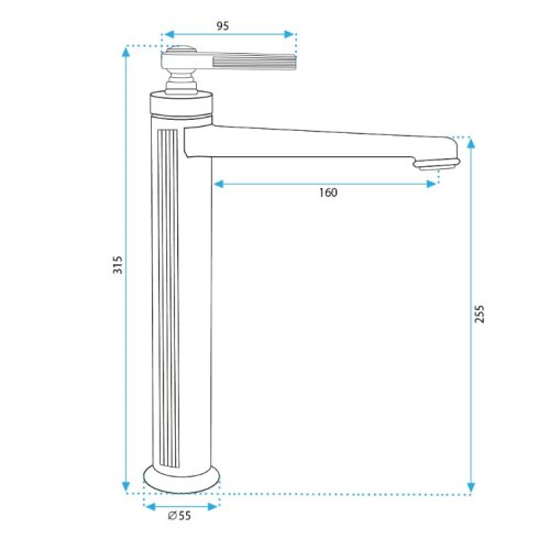 Смеситель для раковины (умывальника) REA MONACO CHROME хром высокий