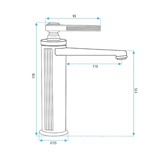 Смеситель для раковины (умывальника) REA MONACO GOLD золотой низкий