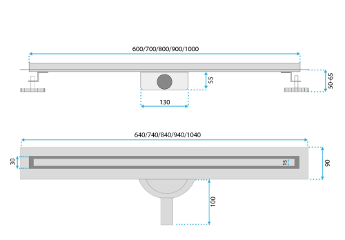 Трап для душа REA NEOX 70 SLIM PRO BLACK черный