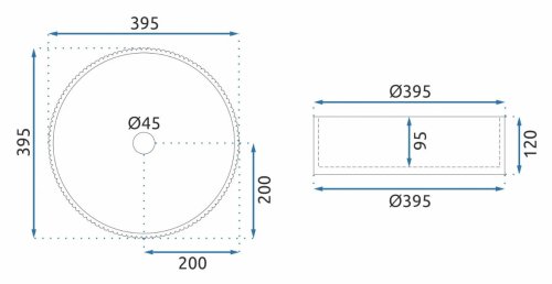 Умывальник (раковина) REA INGRID GREY 40 накладной