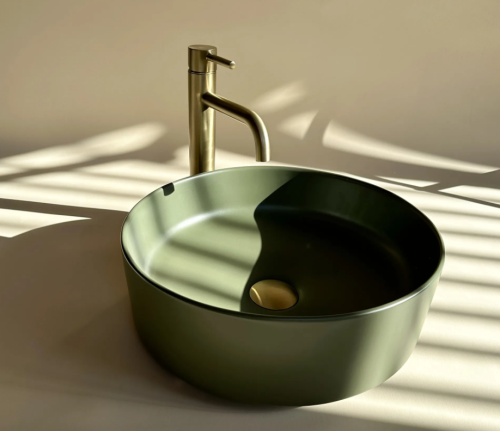 Умивальник (раковина) REA SAMI GREEN MATT хакі накладний *