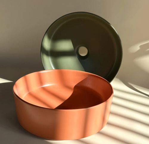 Умивальник (раковина) REA SAMI GREEN MATT хакі накладний *