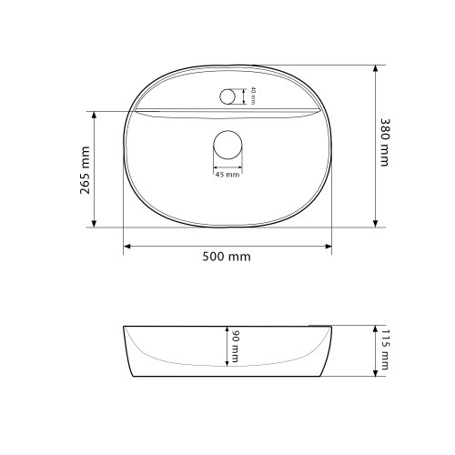 Умывальник (раковина) VBI AGORDO M WHITE накладной