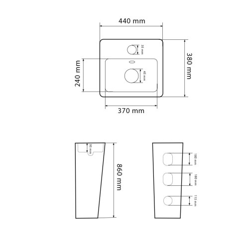Умывальник (раковина) VBI ALATRI CARRARA напольный