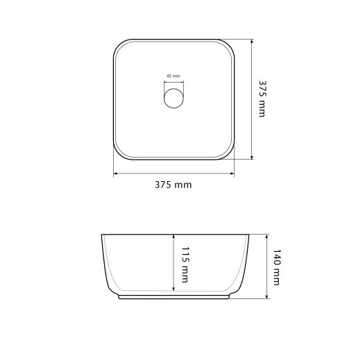 Умивальник (раковина) VBI ALGHERO S TE?ZO GLOSSY накладний