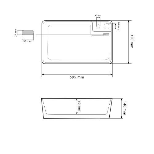 Умывальник (раковина) VBI ALTAMURA M WHITE на стиральную машинку