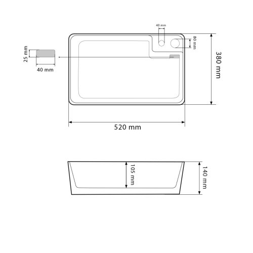Умывальник (раковина) VBI ALTAMURA WHITE на стиральную машинку