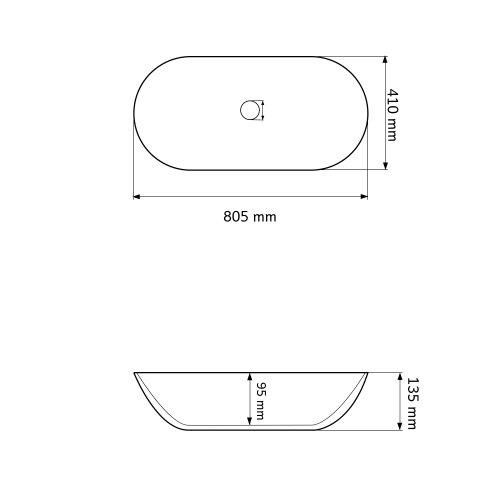 Умывальник (раковина) VBI ANDRIA M AIAX GLOSSY накладной