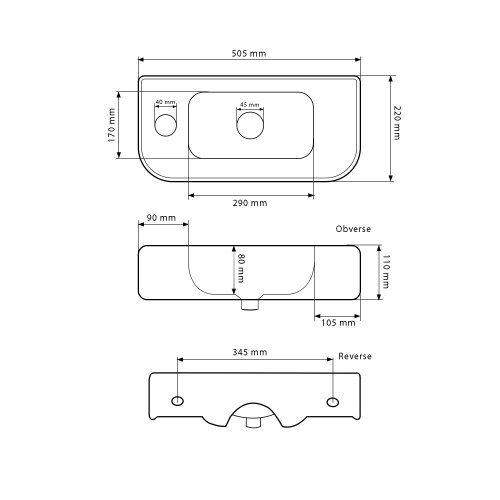 Умивальник (раковина) VBI APRILIA R WHITE підвісний