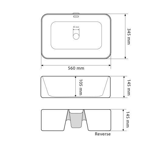 Умывальник (раковина) VBI ARABBA M DARK STONE MATT накладной