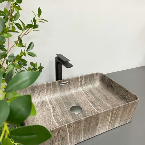 Умывальник (раковина) VBI ARABBA M DARK STONE MATT накладной