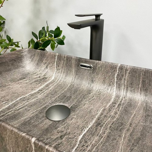 Умывальник (раковина) VBI ARABBA M DARK STONE MATT накладной