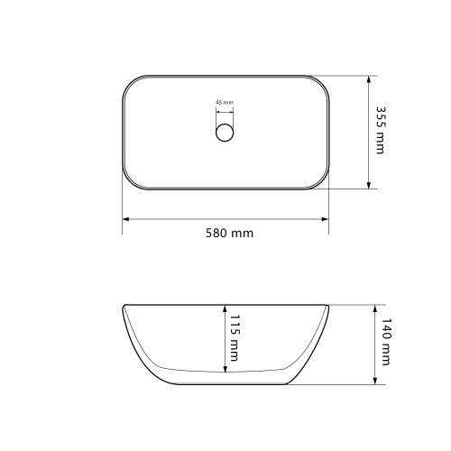 Умивальник (раковина) VBI AVEZZANO BLACK MATT накладний