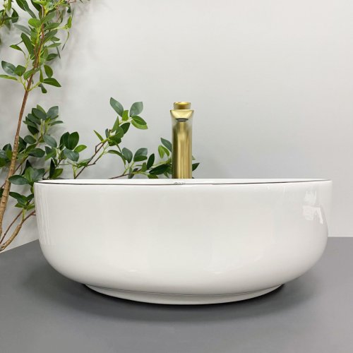 Умывальник (раковина) VBI BARI S WHITE GOLD EDGE накладной