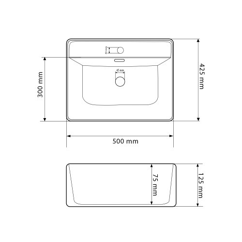 Умывальник (раковина) VBI BITONTO WHITE накладной подвесной
