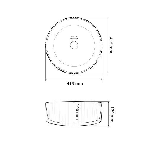 Умывальник (раковина) VBI BRINDISI M WHITE накладной