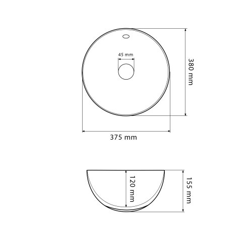 Умывальник (раковина) VBI BRUNICO S WHITE накладной